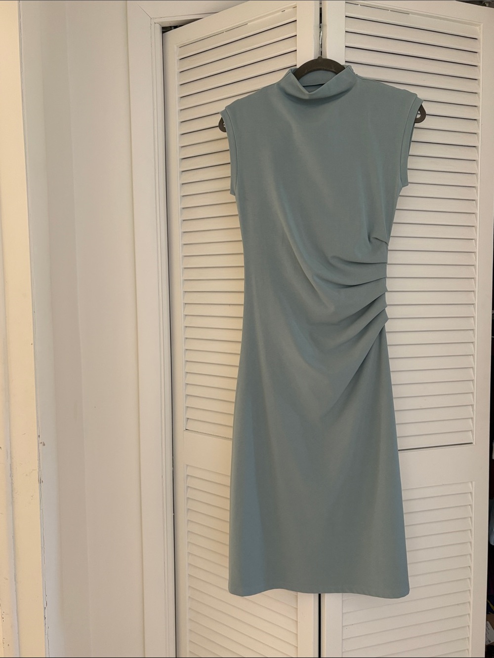 OGL Sleeveless Midi Dress in Sage Blue